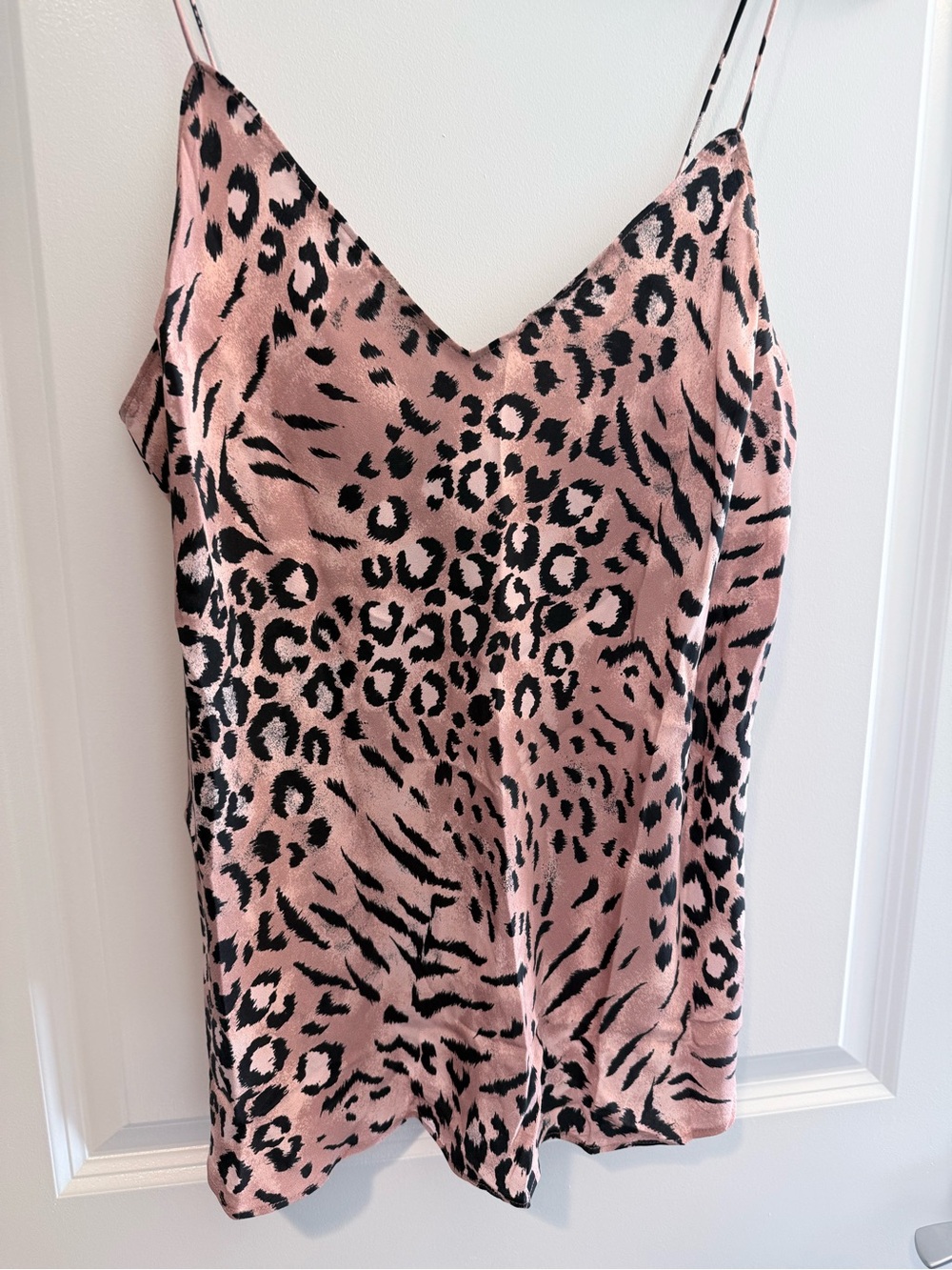 PAIGE Black & Pink Leopard Silk Cami